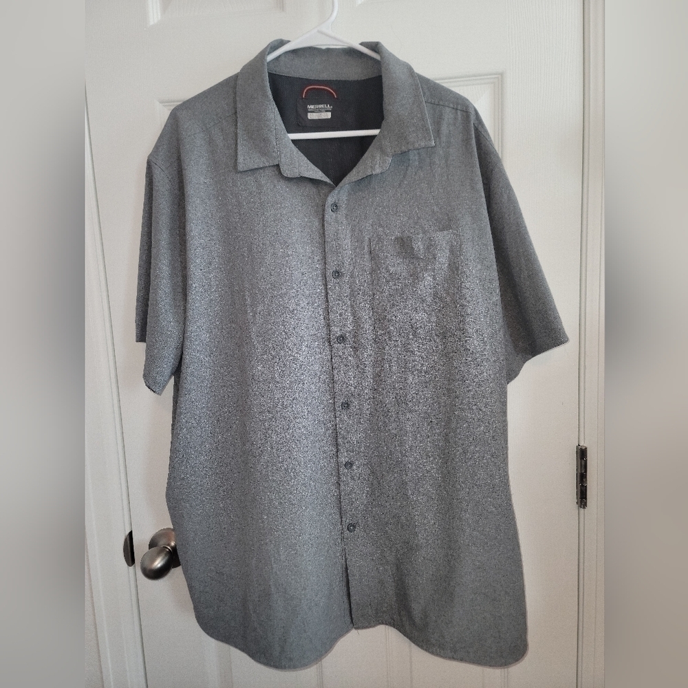 Mens Merrell Short Sleeve Collared Button-up Shirt With Pocket SZ XXL - Picture 1 of 8